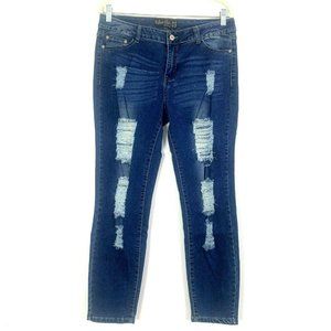 Urban Chic Distressed Skinny Jeans Size 15 Denim Blue Women's NWT